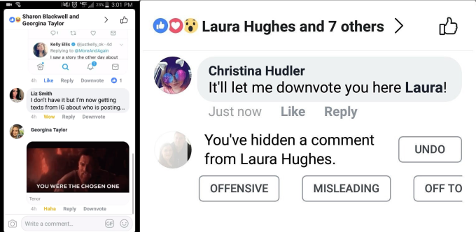 Nút Downvote cho phép mọi người gửi phản hồi về các nhận xét tiêu cực hoặc vô nghĩa cho Facebook