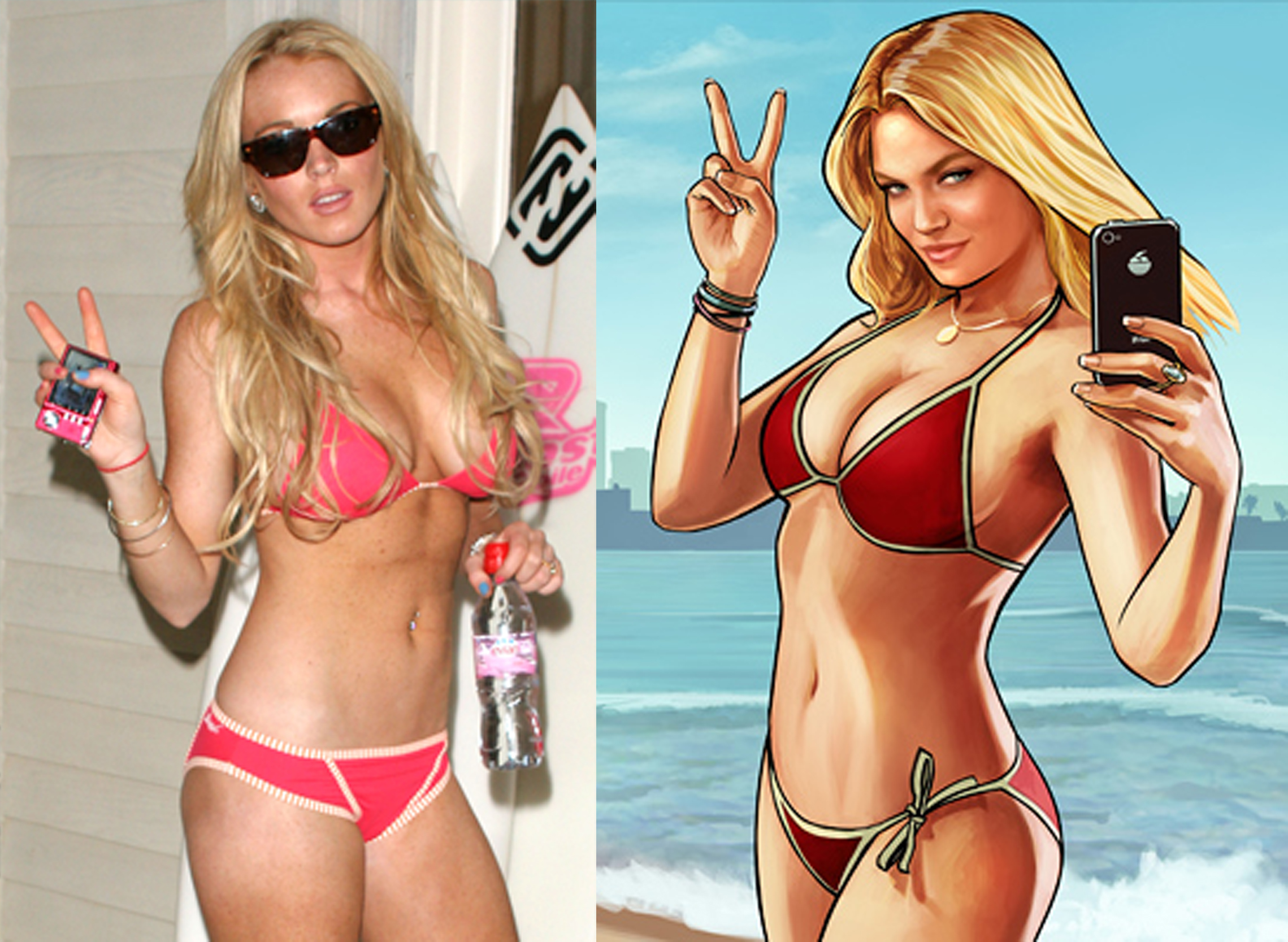 Lindsay Lohan in 2007; Lacey Jonas in 2014