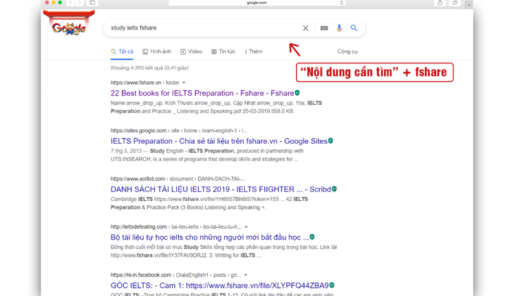 tim noi dung chia se fshare