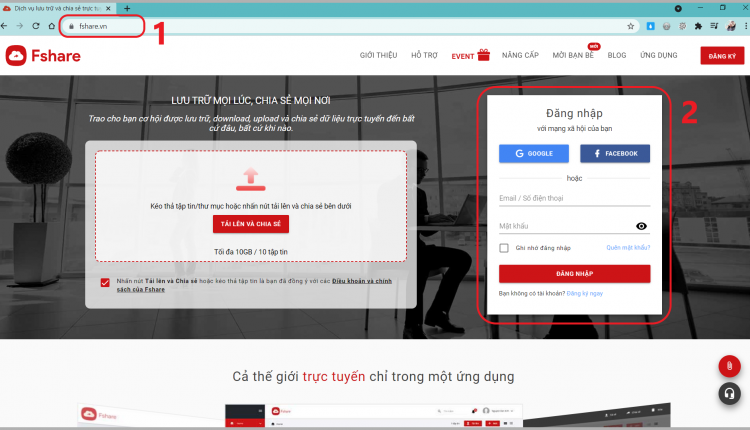dang nhap fshare