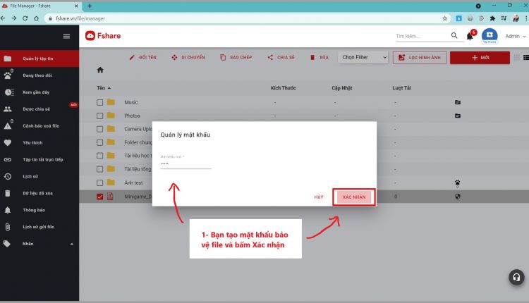 dat mat khau file Fshare
