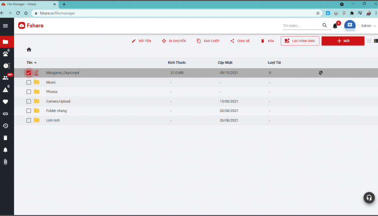 xem online trong tai khoan fshare