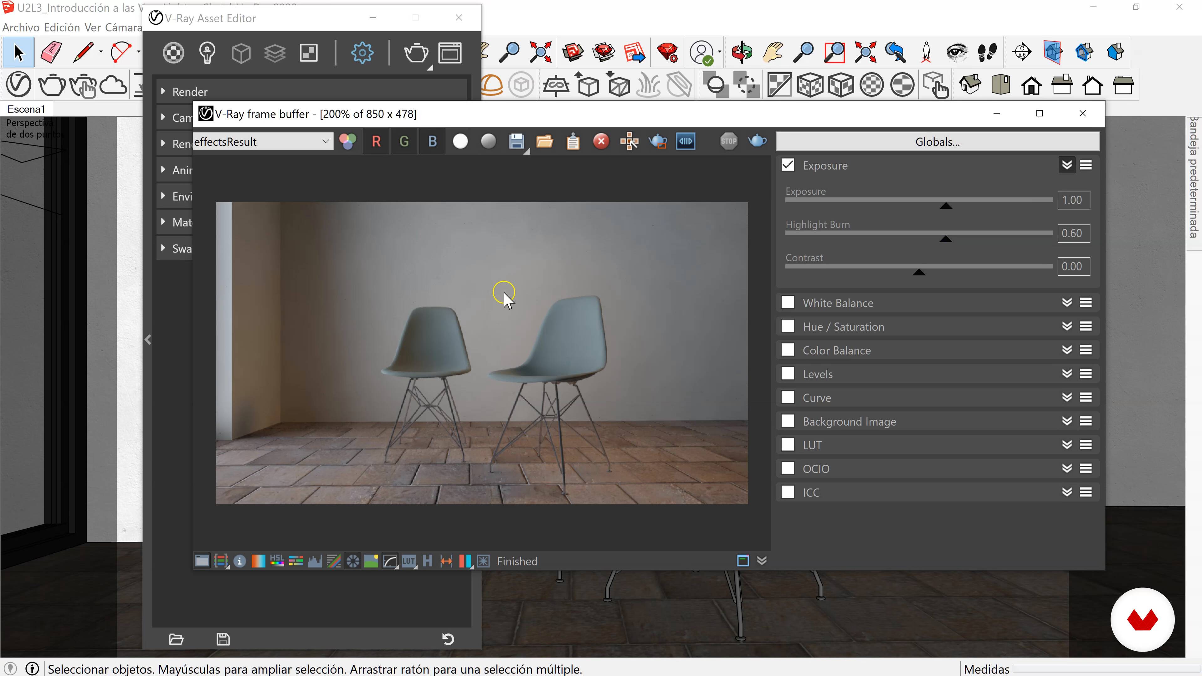 Introduction to Lighting Tools in V-Ray Next | &quot;Architectural Visualization with V-Ray for SketchUp&quot; (mariaalarcon_) | Domestika