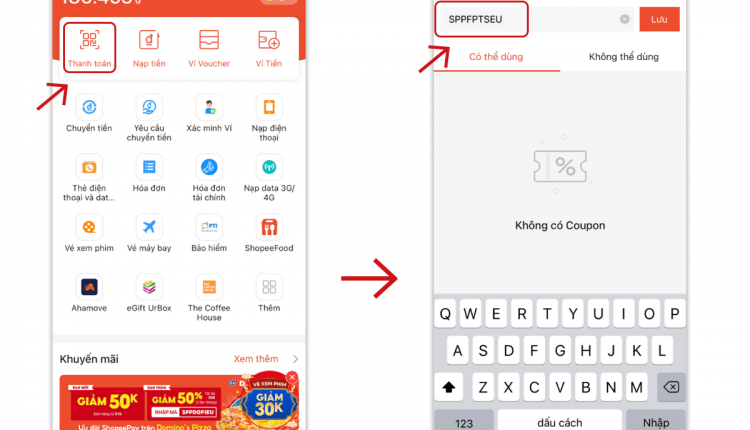huong dan thanh toan Fshare qua ví ShopeePay