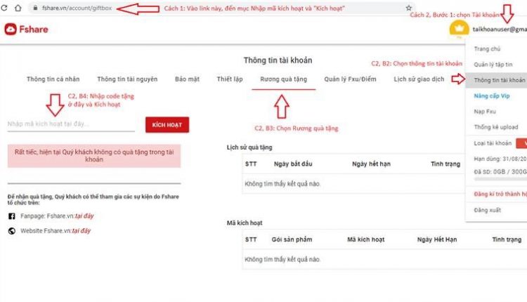 huong dan su dung giftcode